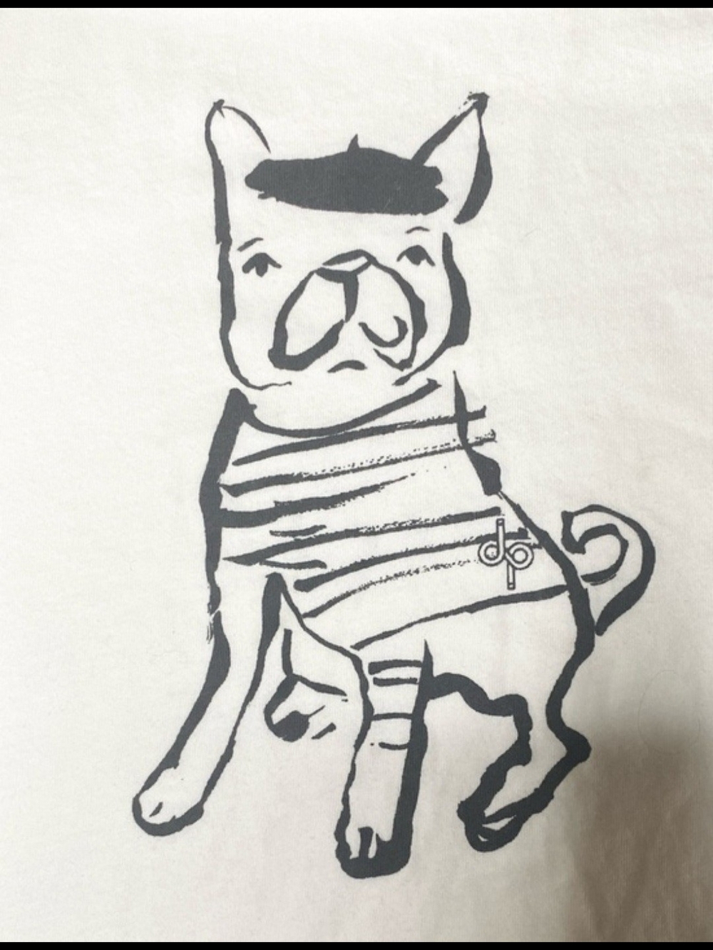 Anthropologie Daily Practice Olivia Sewell Pup Tee Dog Graphic L White Red Blue - Picture 3 of 9